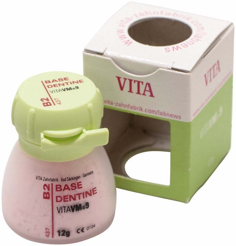 Keramik-Basisdentin VM9 B2, 12g, mit Verpackung.