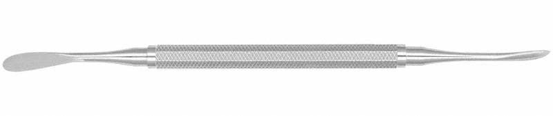 Zahnmedizinisches Raspatorium Molt Figur 9 mit Griff 522 in Metalloptik.