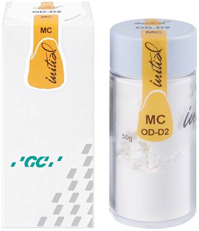 GC Initial MC Opaque Dentin 50g ODD2 Verpackung und Behälter.
