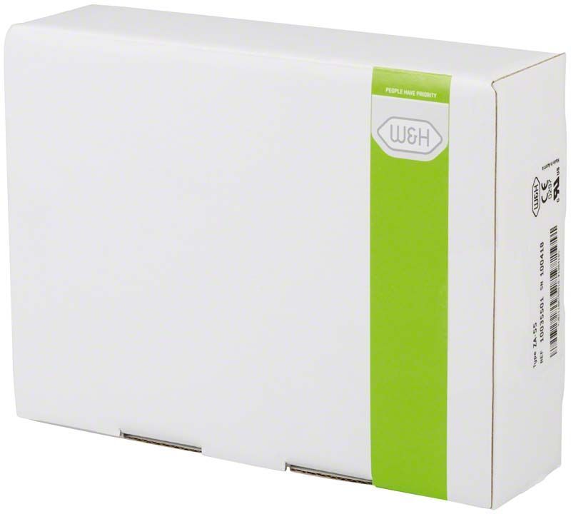 Weiße Verpackung des Proxeo Air Scalers ohne Licht mit W&H-Logo.