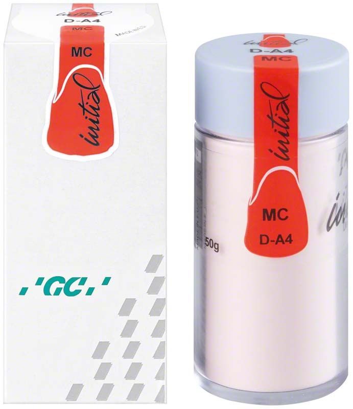 GC Initial MC Dentin 50g DA4 mit Verpackung und Produktbeschriftung.