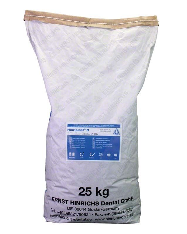 Hinriplast® N perlgrau 25kg Sack mit blauem Etikett und Herstellerinformationen.
