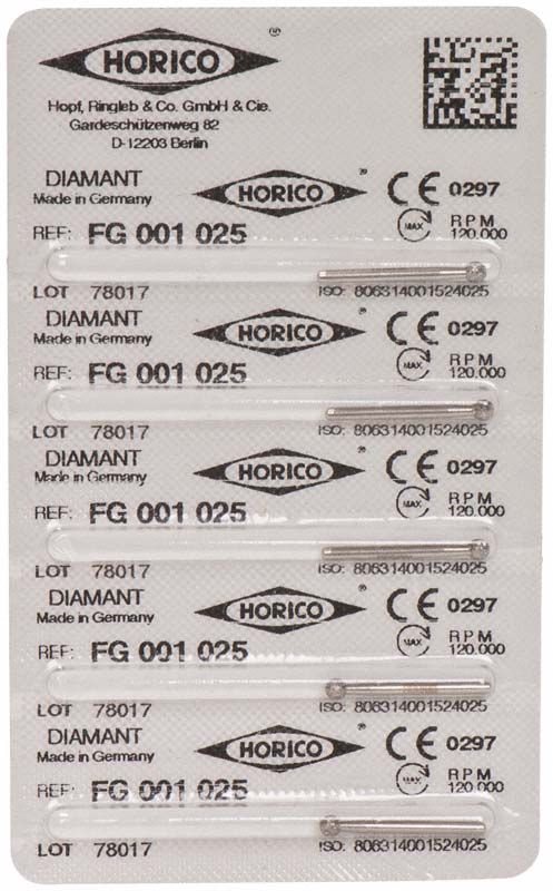 Verpackungsetikett für Diamant FG 001 025 von Horico.