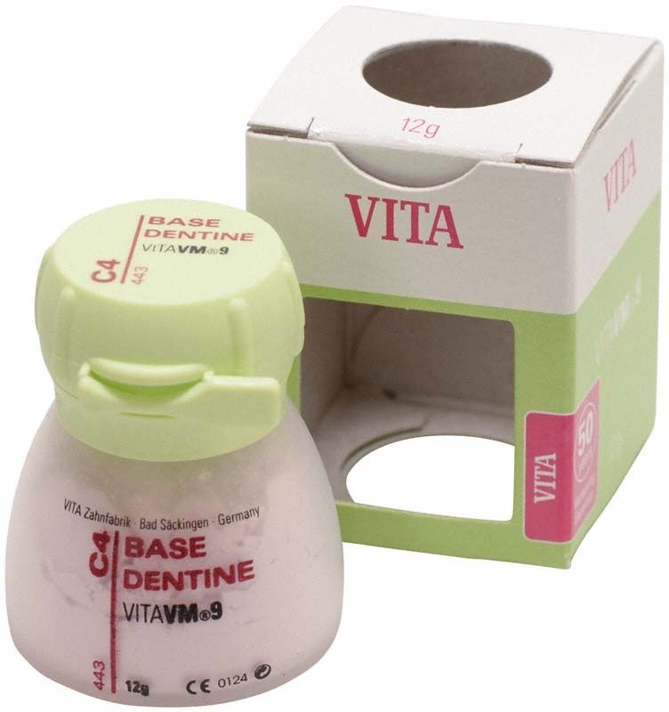 Grüner Tiegel VM9 Classical Base Dentin 12g C4 mit Verpackung.