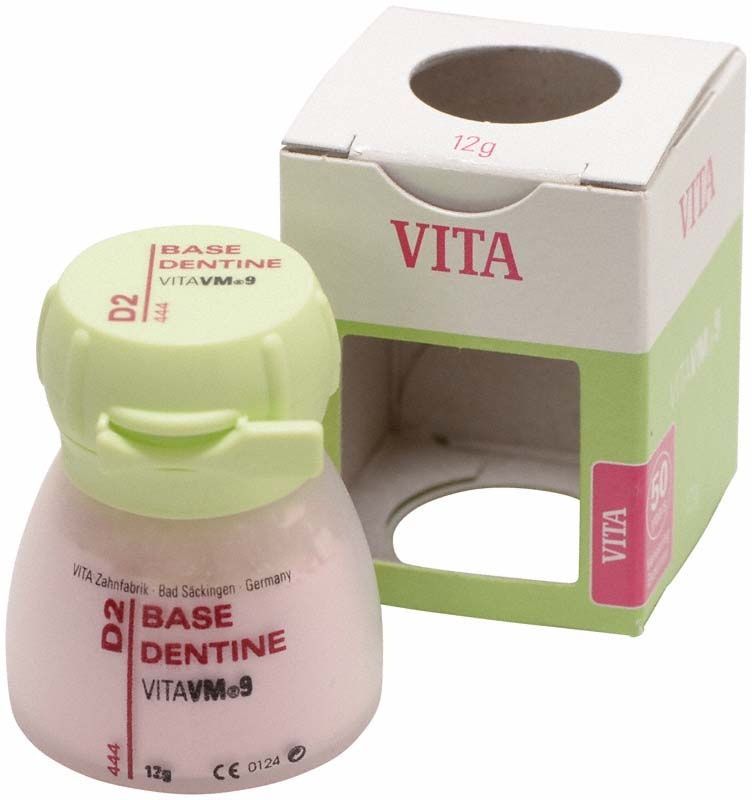 VM9 Classical Base Dentin 12g D2 mit Verpackung.