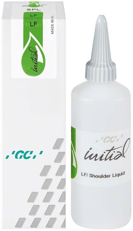 GC Initial LF Shoulder Liquid 50ml Flasche und Verpackung mit grünem Logo.