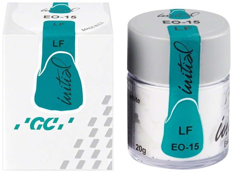 Zahntechnisches Material GC Initial LF Enamel Occlusal EO-15 in Verpackung.