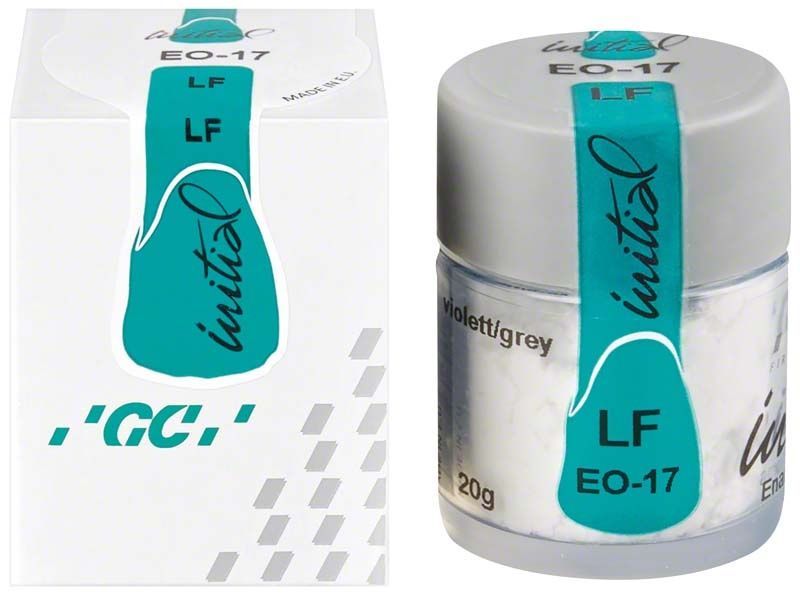 Weiße Verpackung und Dose der GC Initial LF Enamel Occlusal EO-17.