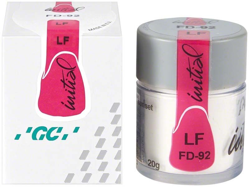 GC Initial LF Fluo-Dentin FD-92 in weißer Dose mit rotem Etikett.
