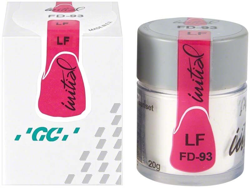 GC Initial LF Fluo-Dentin FD-93 mit Verpackung und Produktetikett.