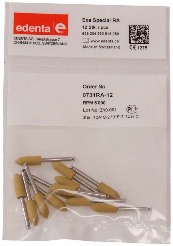 Exa Special Polierer Flamme in Verpackung mit Produktinformationen.