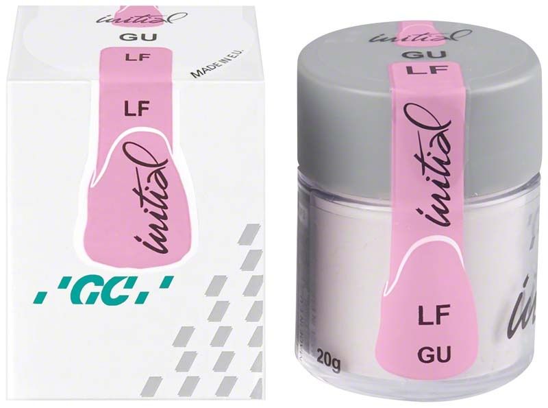 GC Initial LF Gingival Universal GU in weißem Behälter mit grauem Deckel.