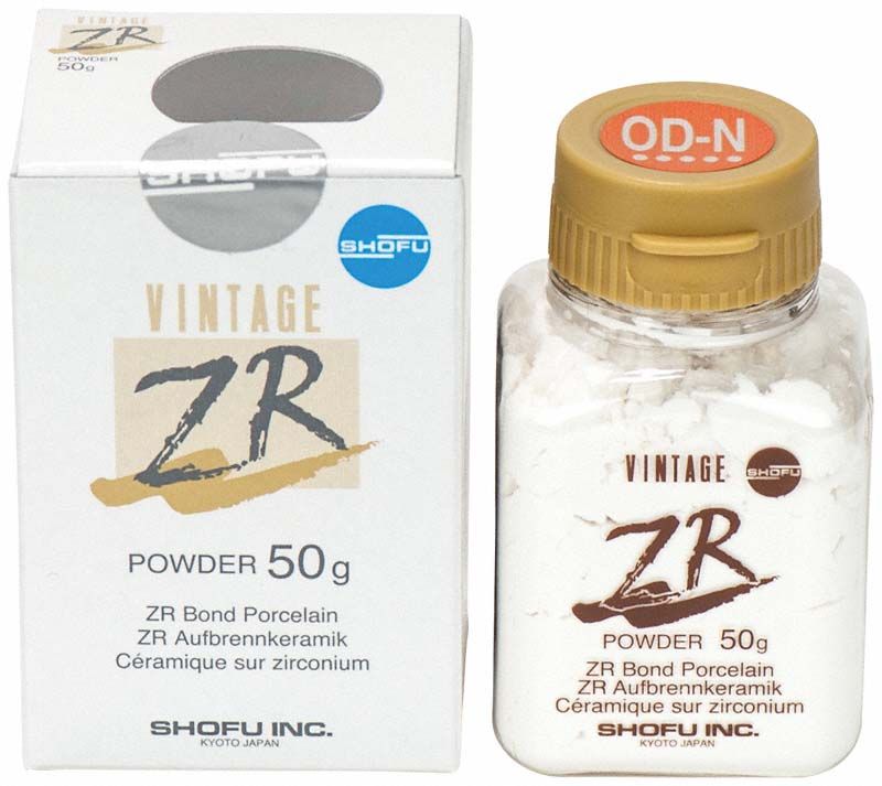 VINTAGE ZR Opaque Dentin OD-N 50g Verpackung und Flasche.
