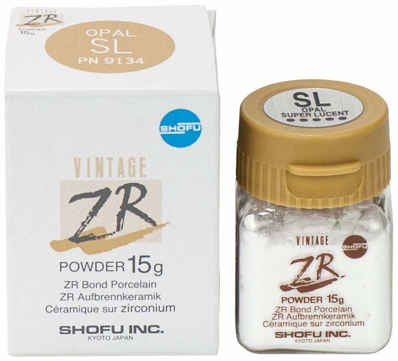 Verpackung und Glasbehälter von VINTAGE ZR Opal Effekt SL 15g Keramikpulver