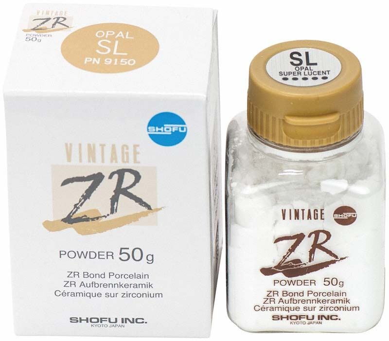 Vintage ZR Opal Effekt SL Keramikpulver 50g in Glasflasche und Schachtel.