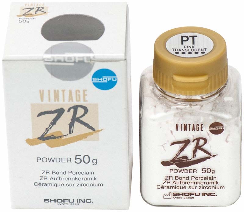 Vintage ZR Porzellan-Pulver 50g mit Verpackung und Glasbehälter.