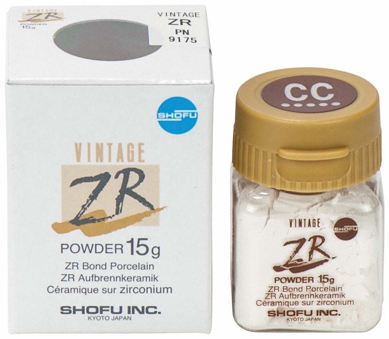 Braunes Glas mit Vintage ZR Cervical CC Pulver und Verpackung.