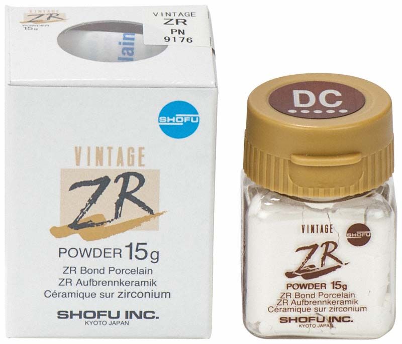 Verpackung und Flasche von VINTAGE ZR Cervical DC 15g Zahnpulver.