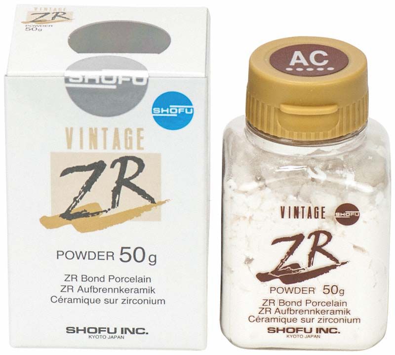 Vintage ZR Cervical AC 50g Zahnpulver mit Verpackung und Produktlogo.