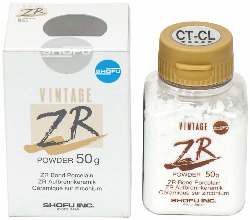 Vintage ZR Cervical Transluzent CT-CL 50g Pulverflasche und Verpackung.