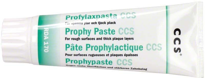 Prophy-Paste CCS Tube RDA 170 mit mehrsprachiger Beschriftung.