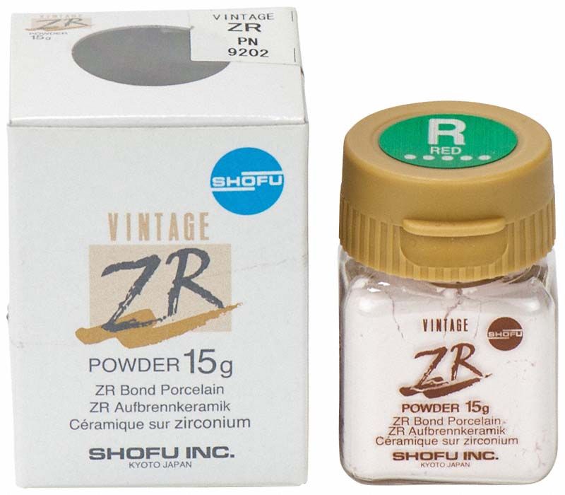 Vintage ZR Effekt Color R Keramikpulver mit Verpackung und Glastiegel.