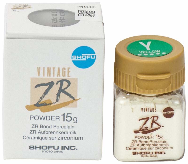 Verpackung und Glasbehälter von VINTAGE ZR Effekt Color Y, 15g Pulver.