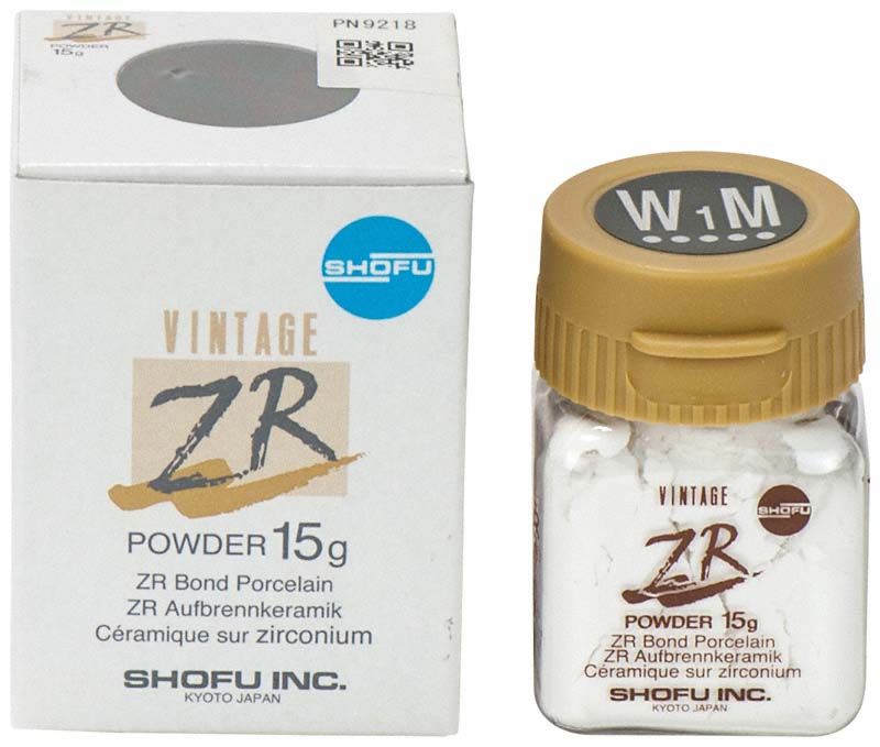 Verpackung und Glas von Vintage ZR Margin W1M Keramikpulver 15g.