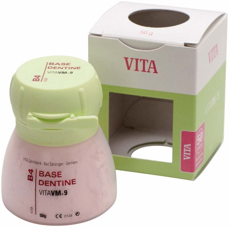 VM9 Classical Base Dentin 50g B4 in Kunststoffdose mit Verpackung.