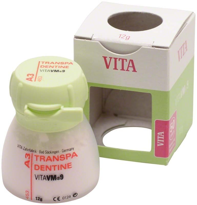 VITA VM9 Transpa Dentin A3 Keramikpulver, 12g, mit Verpackung.