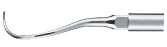 Parodontaler Aufsatz Modell P25L-E mit gebogener Spitze aus Metall.
