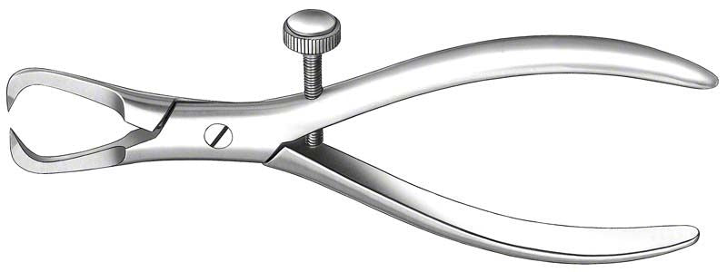 Kupferringabnehmezange FURRER für Dentalanwendungen aus Edelstahl.