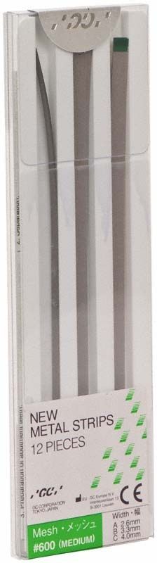 Neue Metal Strips Nr. 600 in grün sortierten Breiten, 12 Stück.