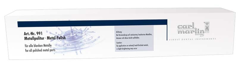 Metalpolitur-Verpackung mit Aufschrift "Carl Martin Instrumenten-Politur".