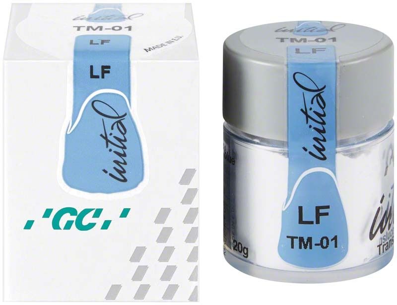 GC Initial LF Translucent Modifier TM-01 im Glasbehälter mit Verpackung.