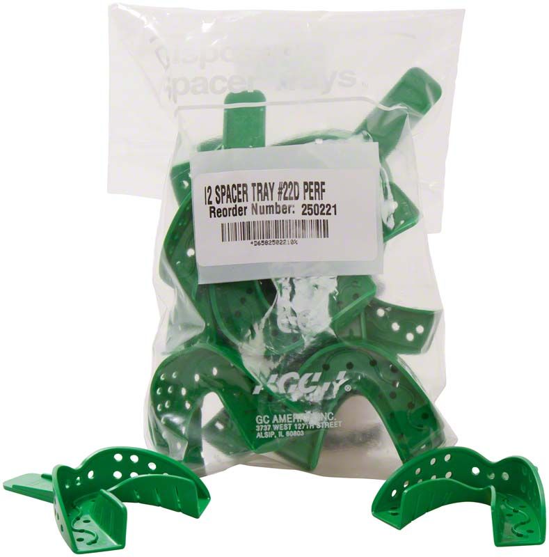 Grüne Einweglöffel für zahnmedizinischen Gebrauch, 12er Set im Beutel.