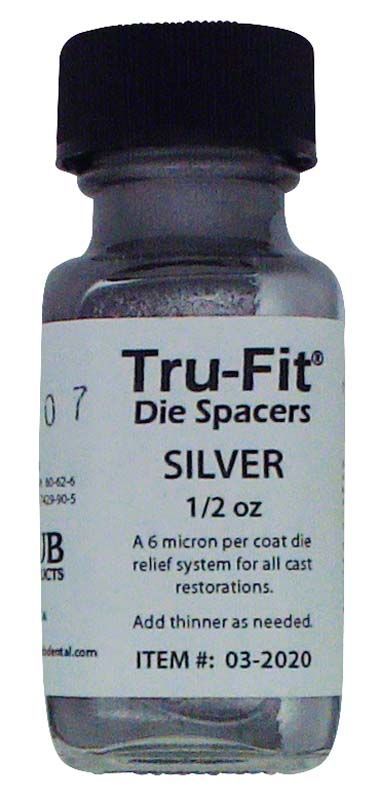 Tru-Fit Stumpflack in Silber, Flasche mit 1/2 oz Inhalt.