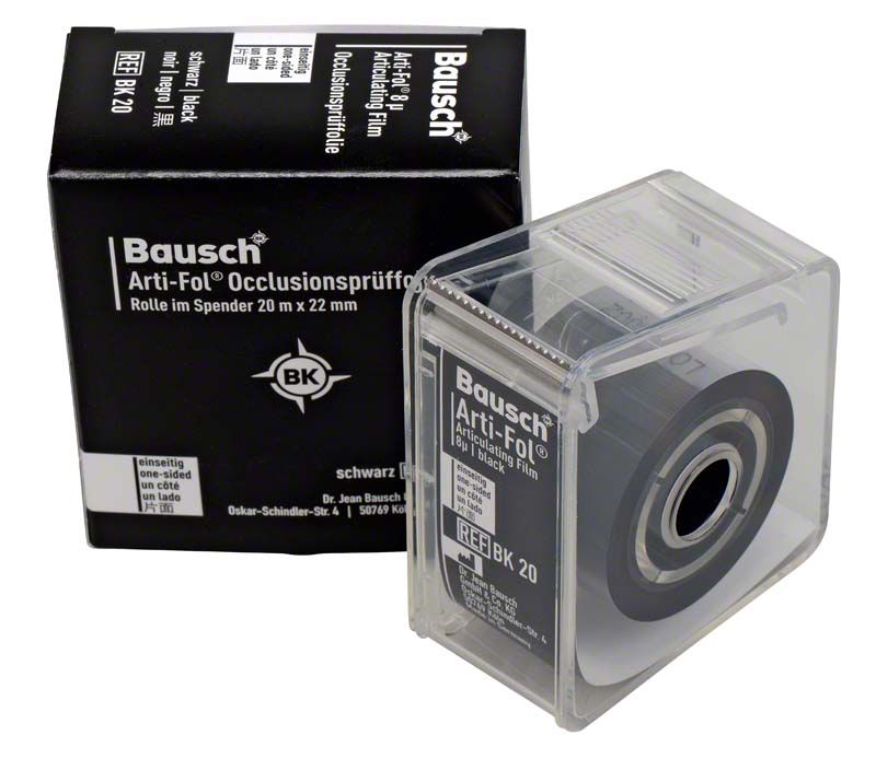 Arti-Fol® Okklusionsprüffolie in Spenderbox, schwarz, 22mm breit.