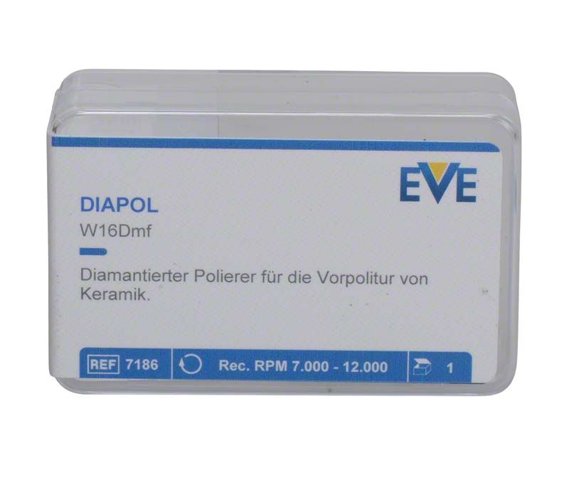 Diapol Winkelstück-Verpackung mit Produktdetails und EVE-Logo.