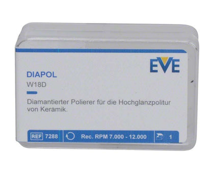 Verpackung des EVE Diapol Winkelstücks, fein, W18D für Hochglanzpolitur.