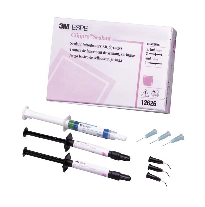 Clinpro™ Sealant Spritzen Intro Kit mit Spritzen und Zubehörteilen.