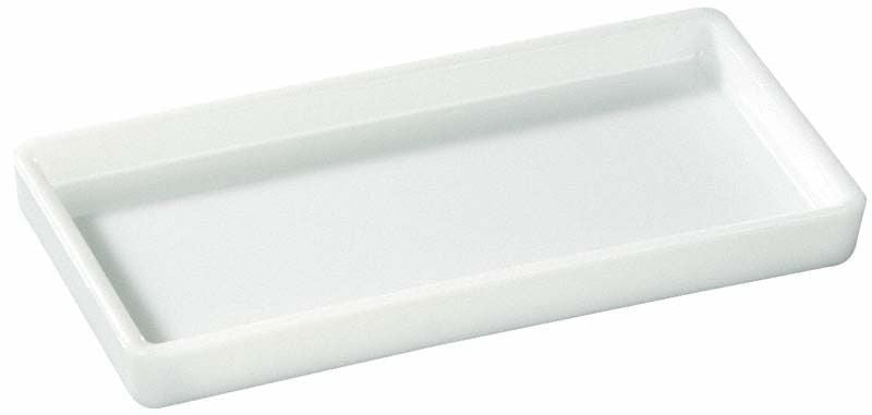 Universal-Tray aus Opalglas für Dentalinstrumente, rechteckig und weiß.