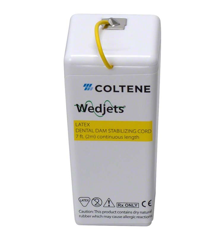 Hygenic Wedjets Befestigungsschnur gelb, aufrecht stehende Verpackung von Coltene.