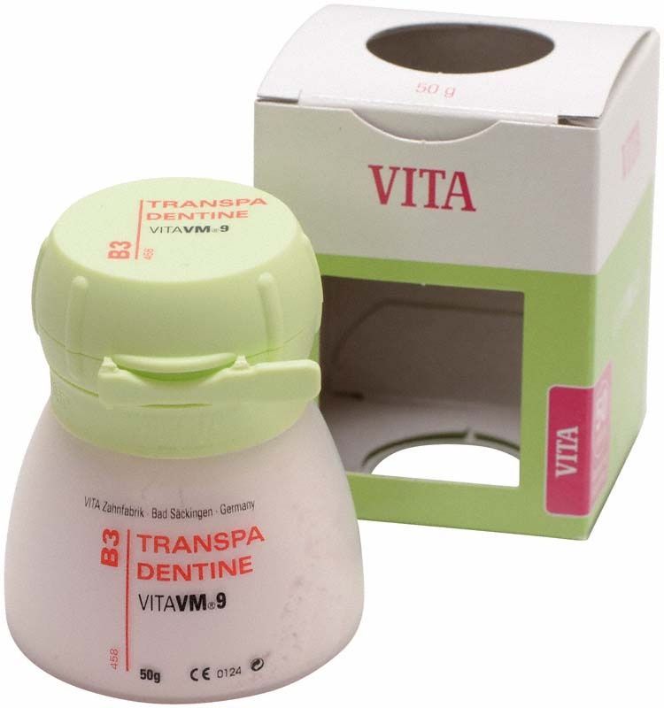 VM9 Classical Transpa Dentin 50g B3 mit Verpackung.