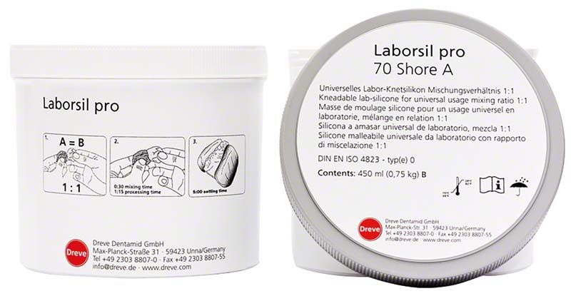 Laborsil pro 70 Shore A, knetbares A-Silikon, 2 x 450 ml Dosen