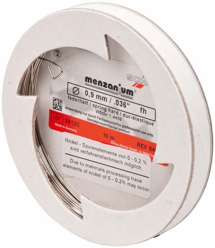 MENZANIUM® Spulendraht federhart 0,9mm x 10m auf Kunststoffspule.