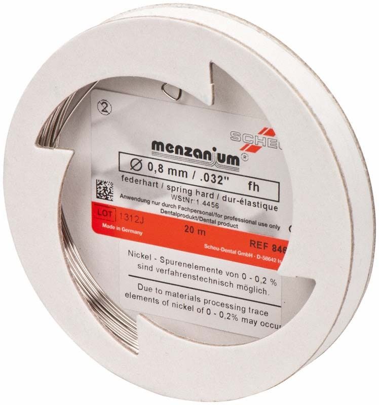 MENZANIUM® Spulendraht federhart 0,8mm auf Kunststoffspule.