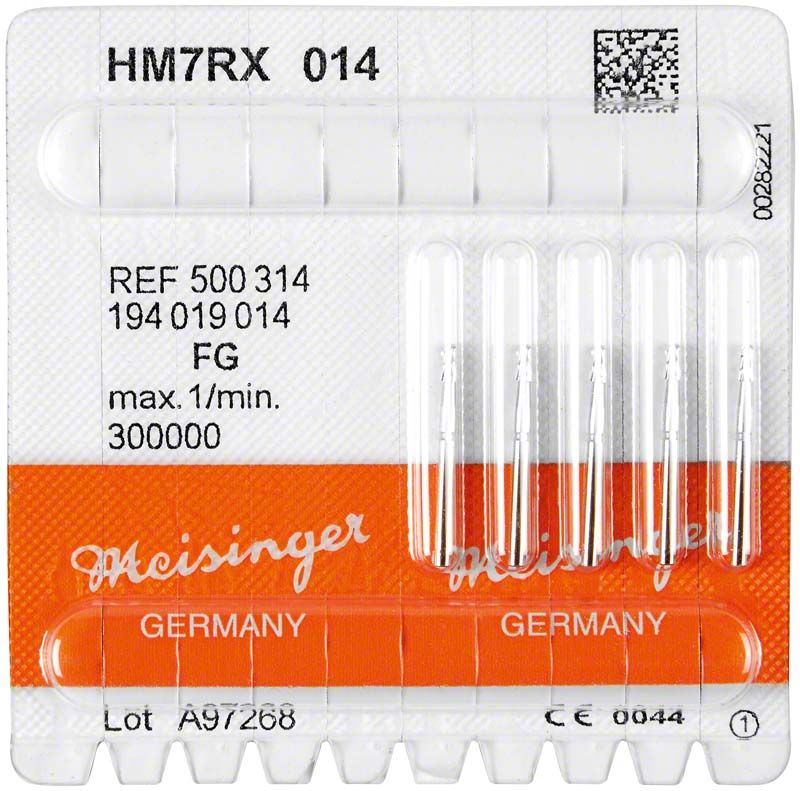 Hartmetallbohrer HM7RX 014 von Meisinger in Blisterverpackung.