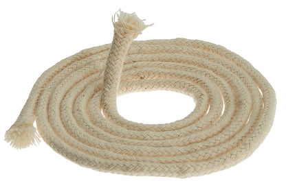 Geflochtener Docht für Spirituslampe, naturfarben, Ø 5mm, aufgerollt.