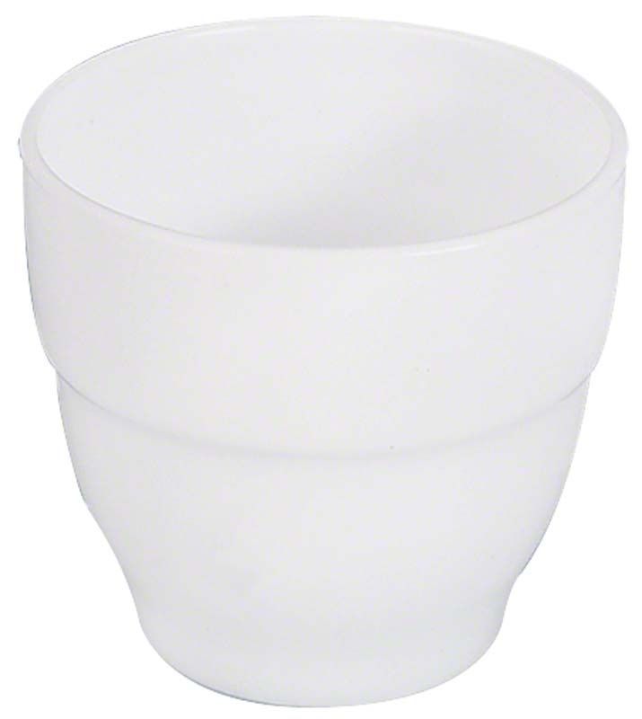 Ökopal-Mundspülglas aus weißem stoßfestem Opalglas.